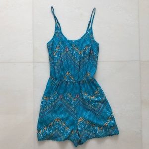 Mossimo Blue Tribal Strappy Romper